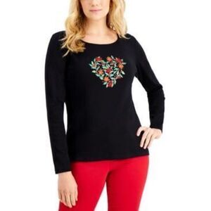 Karen Scott Cotton Graphic Top
